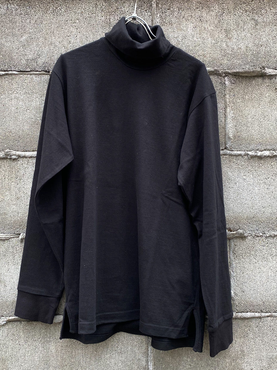 「丹後」度詰天竺(6オンス)サイドスリット テーパード タートルネック 長袖Tシャツ