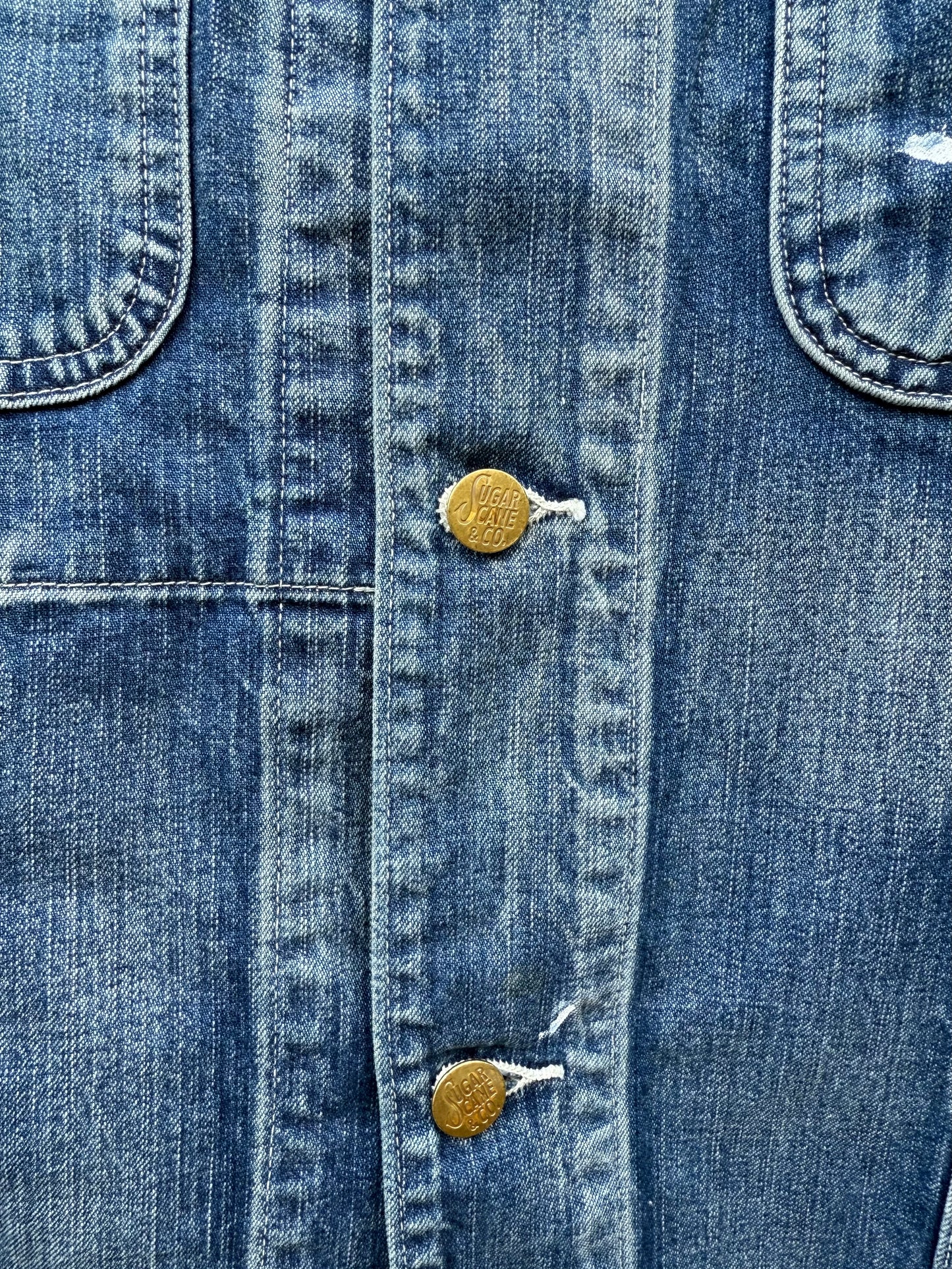 11oz. BLUE DENIM WORK COAT AGED MODEL