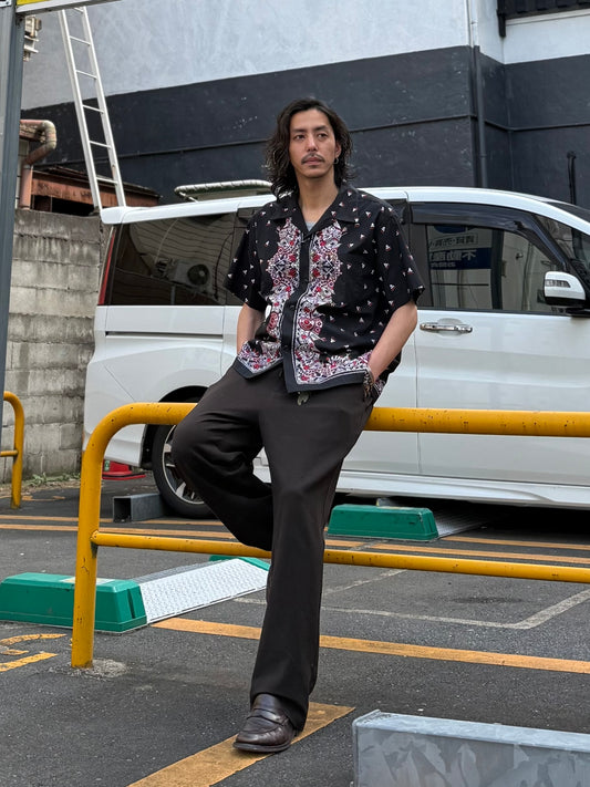 NATIVE AMERICAN BANDANA PRINT OPEN SHIRT