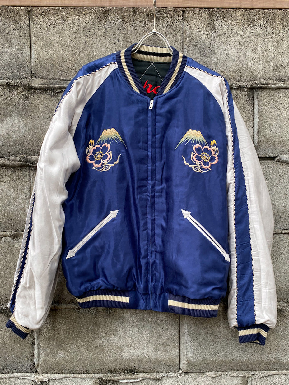 Mid 1950s Style Acetate Quilted Souvenir Jacket “RED TIGER” × “JAPAN MAP”