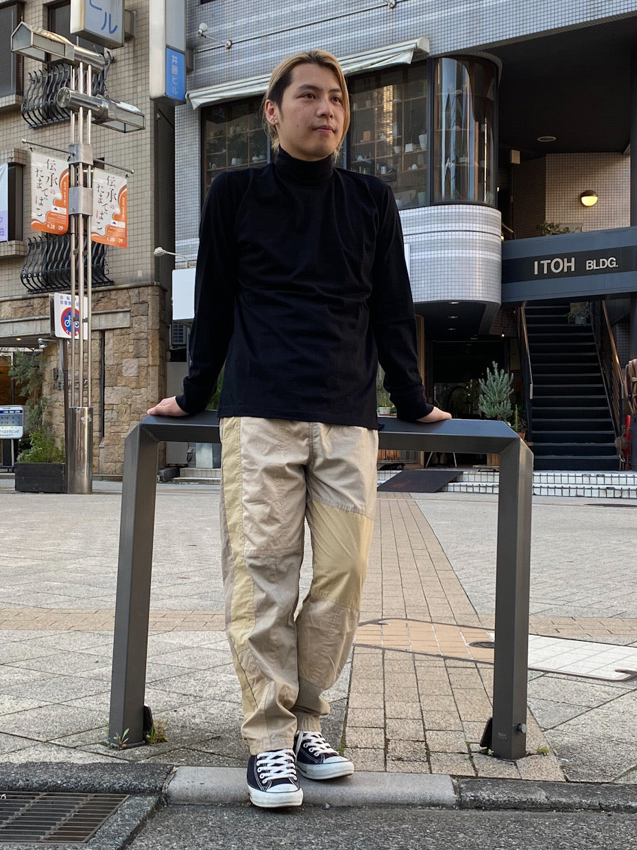 「丹後」度詰天竺(6オンス)サイドスリット テーパード タートルネック 長袖Tシャツ