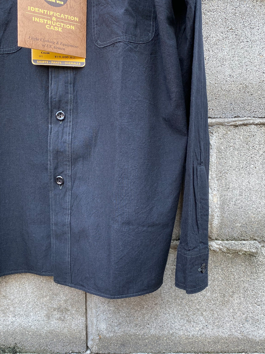 WILLIAM GIBSON COLLECTION BLACK CHAMBRAY WORK SHIRTS
