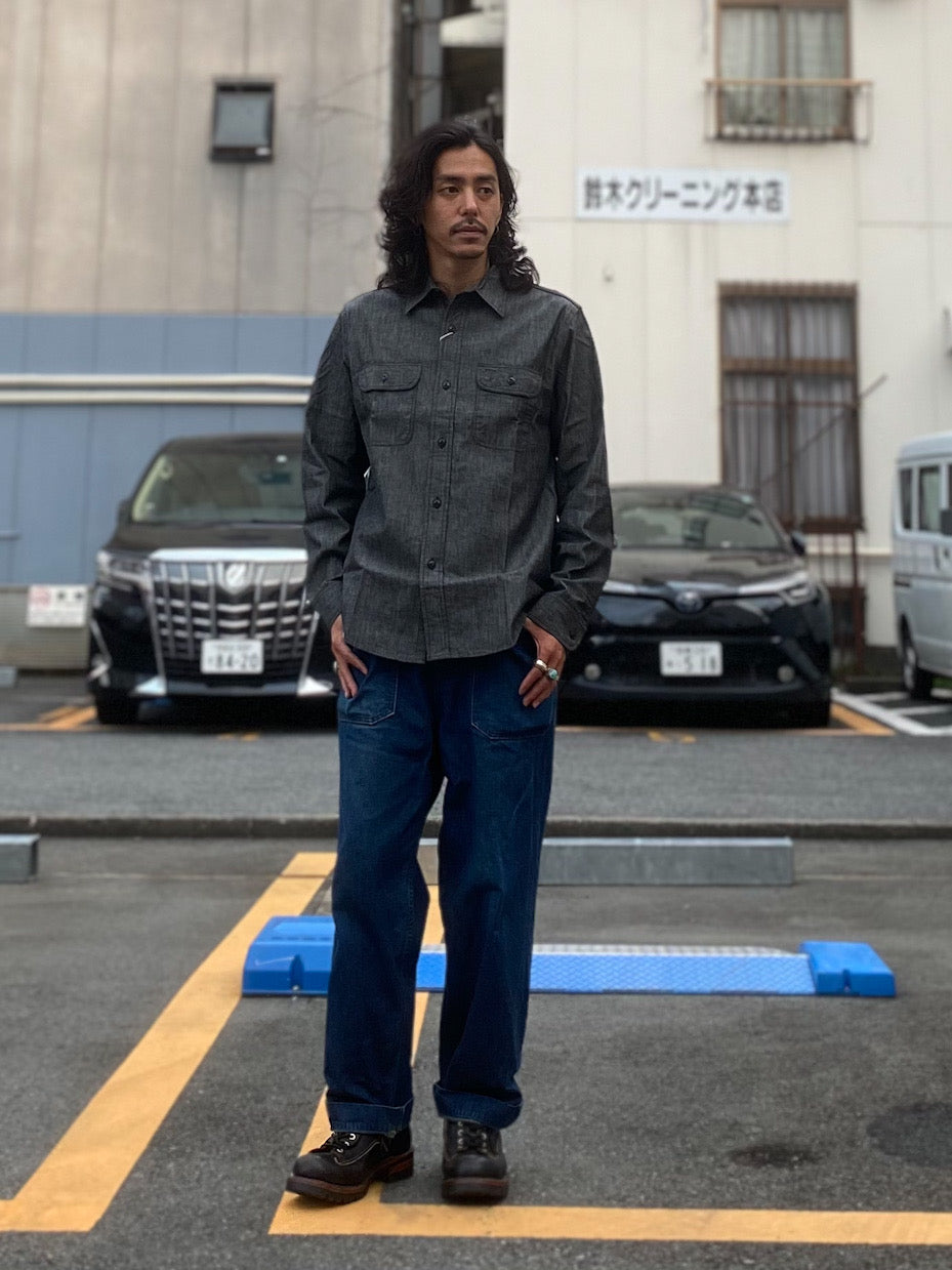 BLACK CHAMBRAY WORK SHIRT