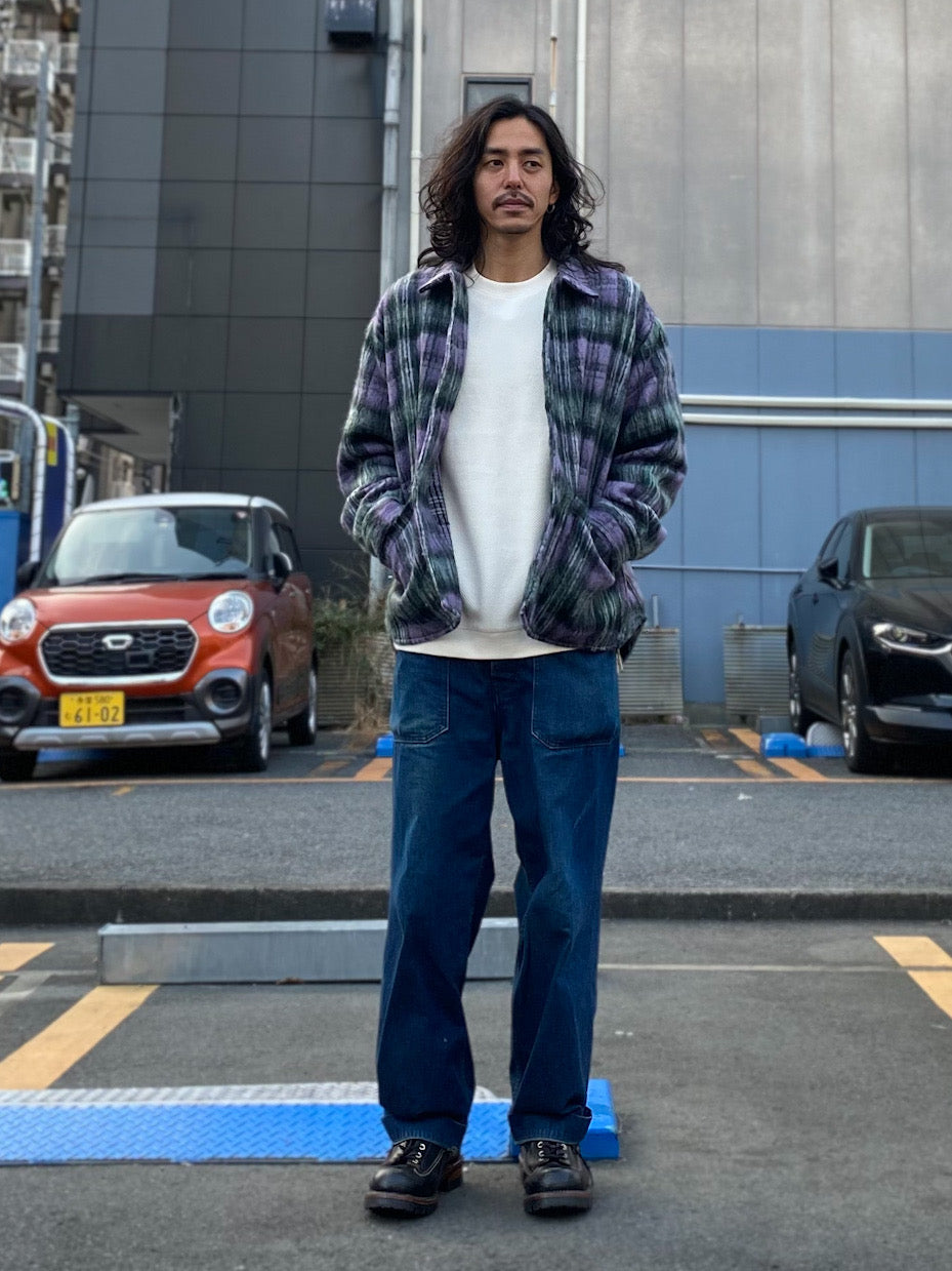 シャギーチェックルーズシャツブルゾン