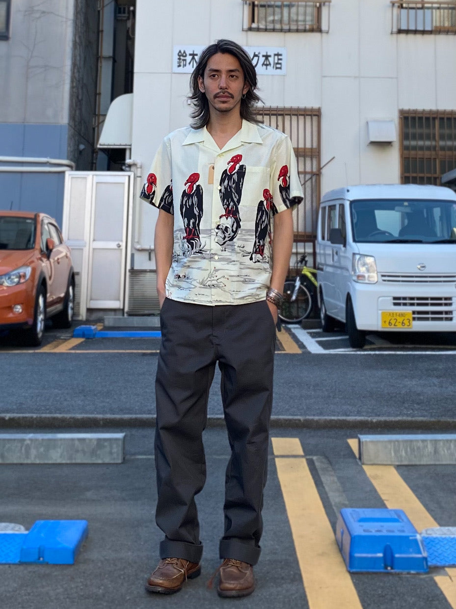 COTTON TYPEWRITER OPEN SHIRT “CONDOR”