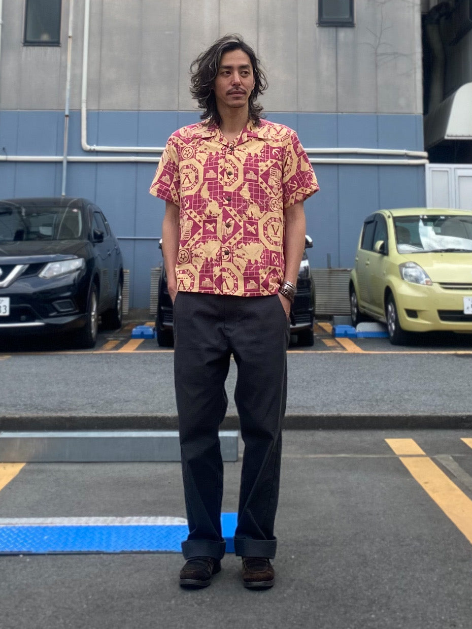 COTTON CANVAS OPEN SHIRT "PEARL HARBOR HAWAII"