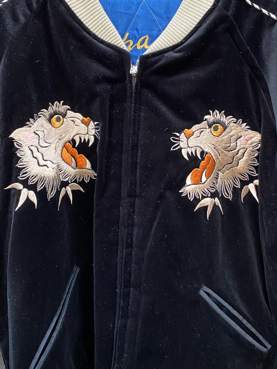 Mid 1950s Style Velveteen Souvenir Jacket “WHITE TIGER” × “EAGLE”