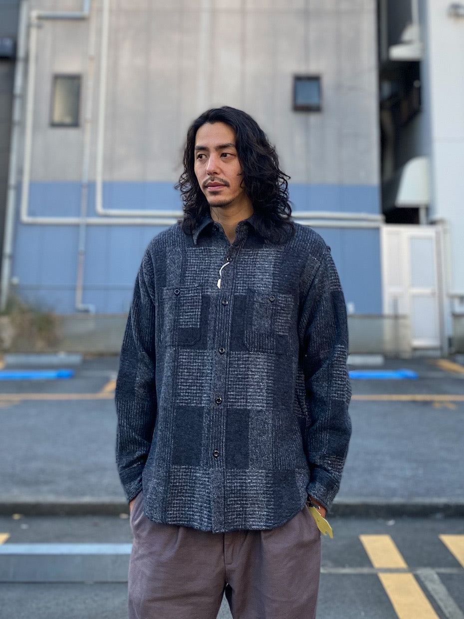 GRADATION PATCH WORK WORK SHIRT