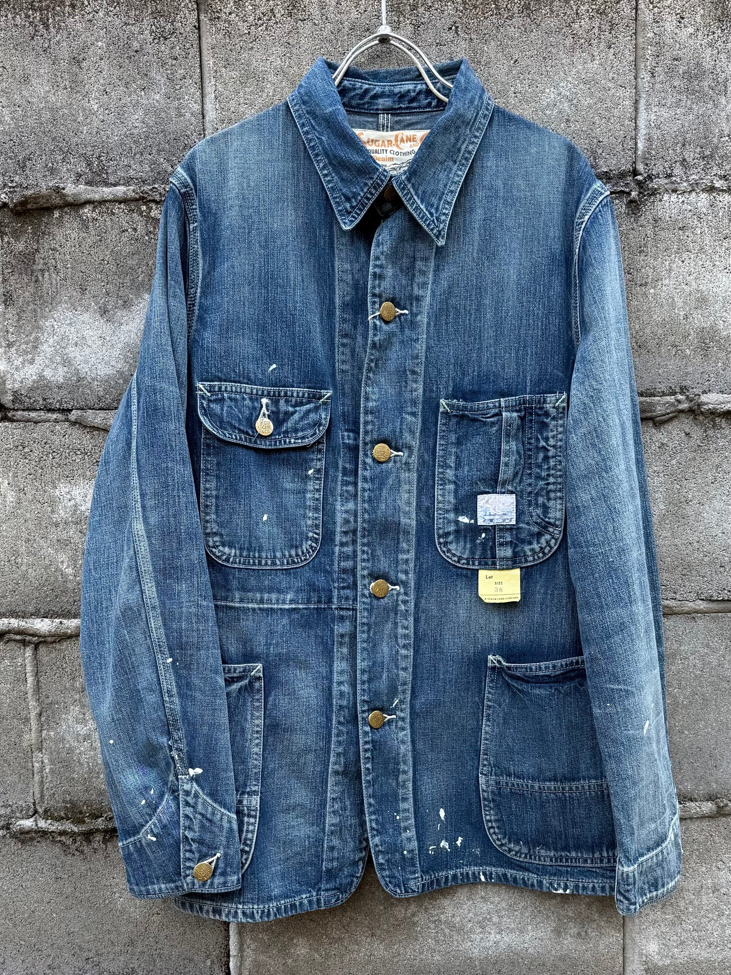 11oz. BLUE DENIM WORK COAT AGED MODEL