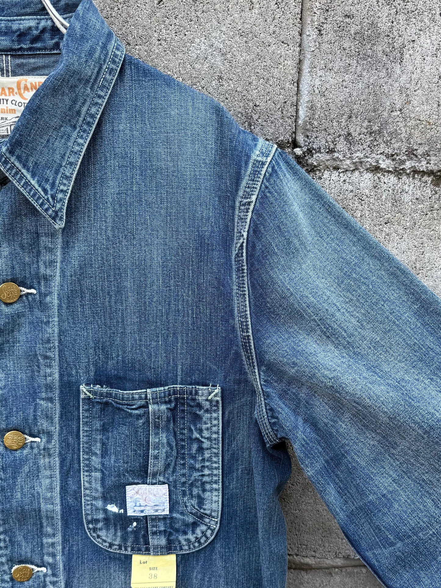 11oz. BLUE DENIM WORK COAT AGED MODEL