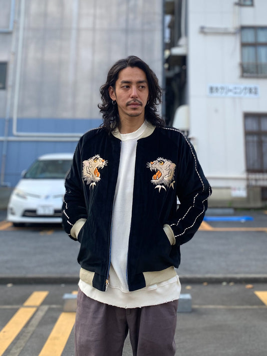 Mid 1950s Style Velveteen Souvenir Jacket “WHITE TIGER” × “EAGLE”