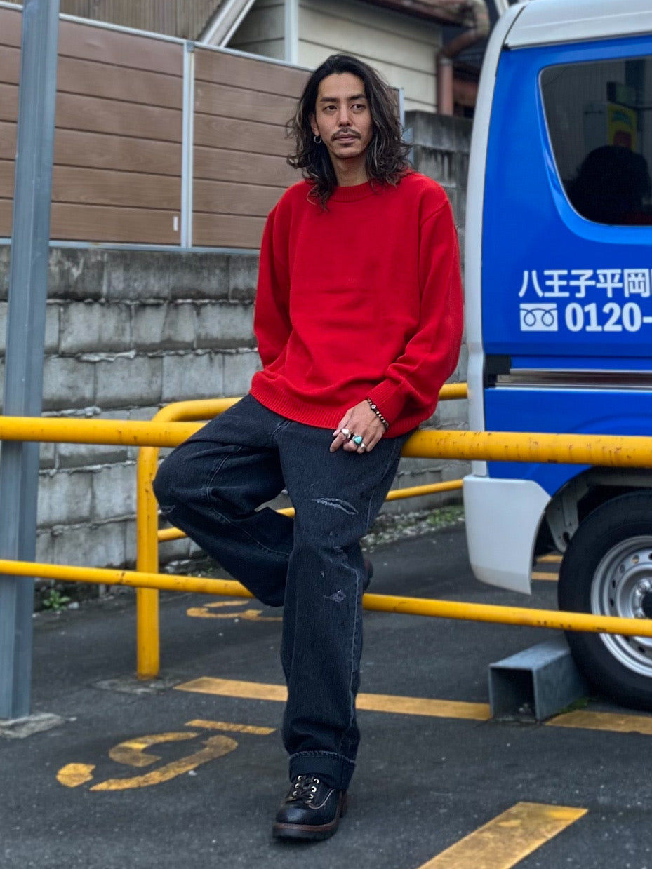クルーネックニット