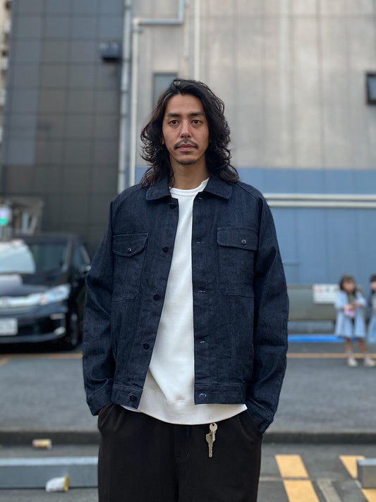 備後 10.5oz セルヴィッチ 青耳ストレッチデニム トラッカージャケット
