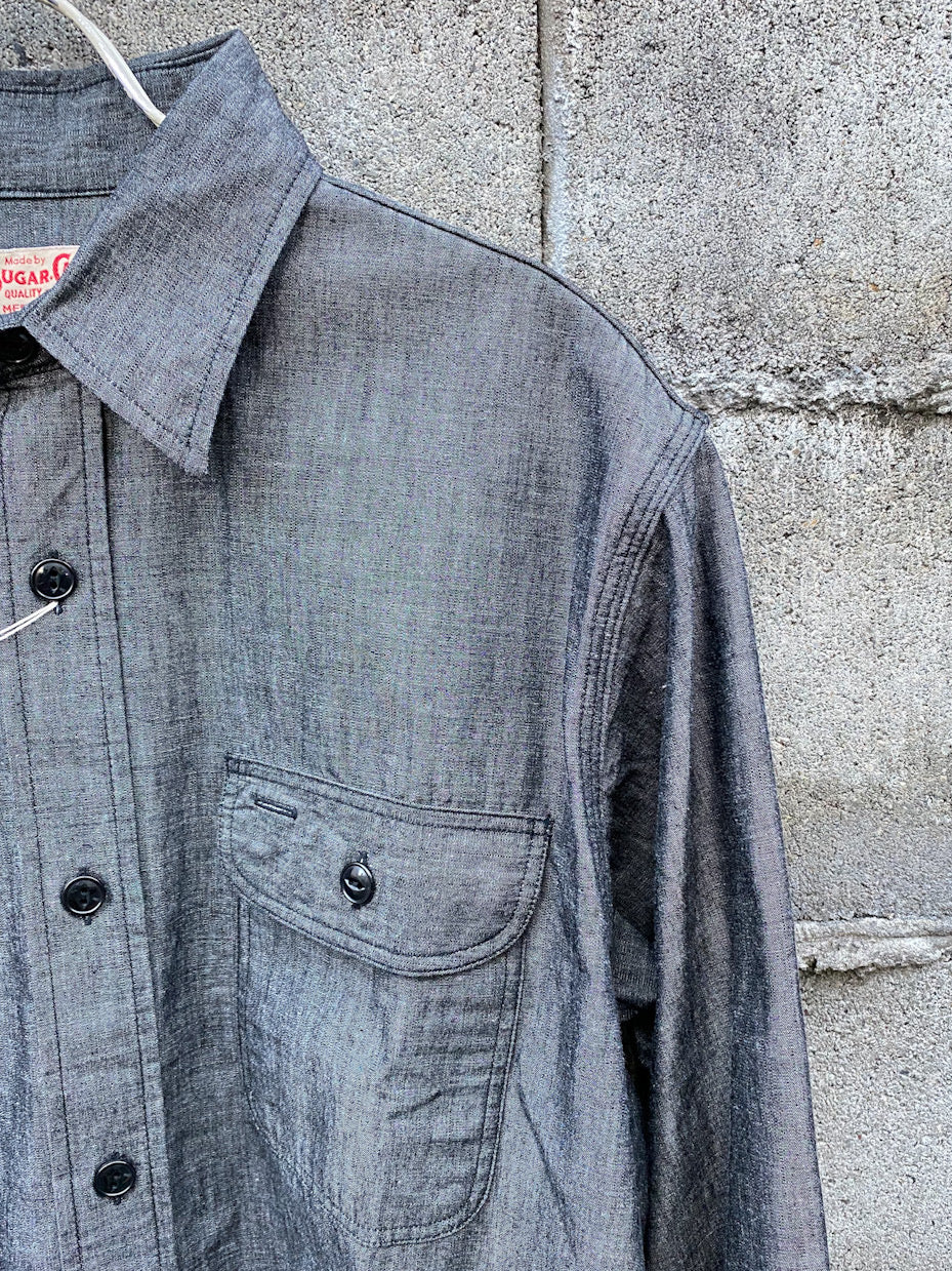 BLACK CHAMBRAY WORK SHIRT