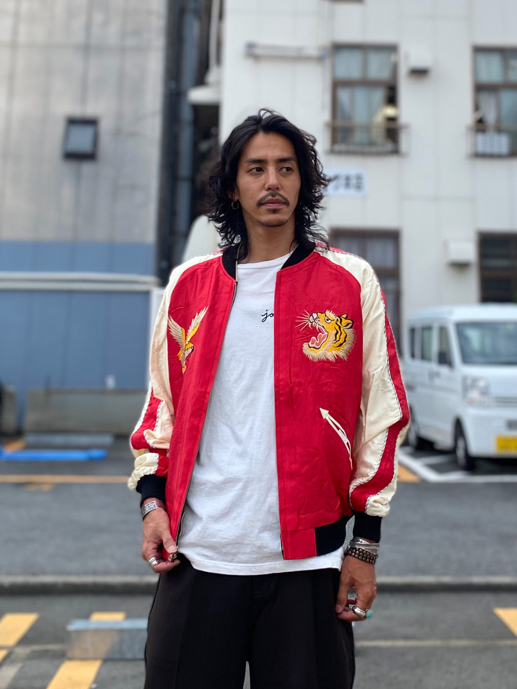 アセテート スカジャン ROARING TIGER×EAGLE