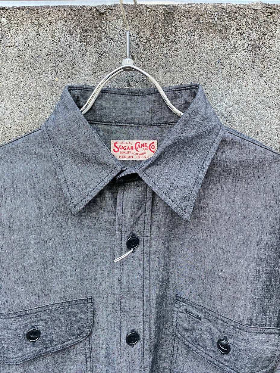 BLACK CHAMBRAY WORK SHIRT