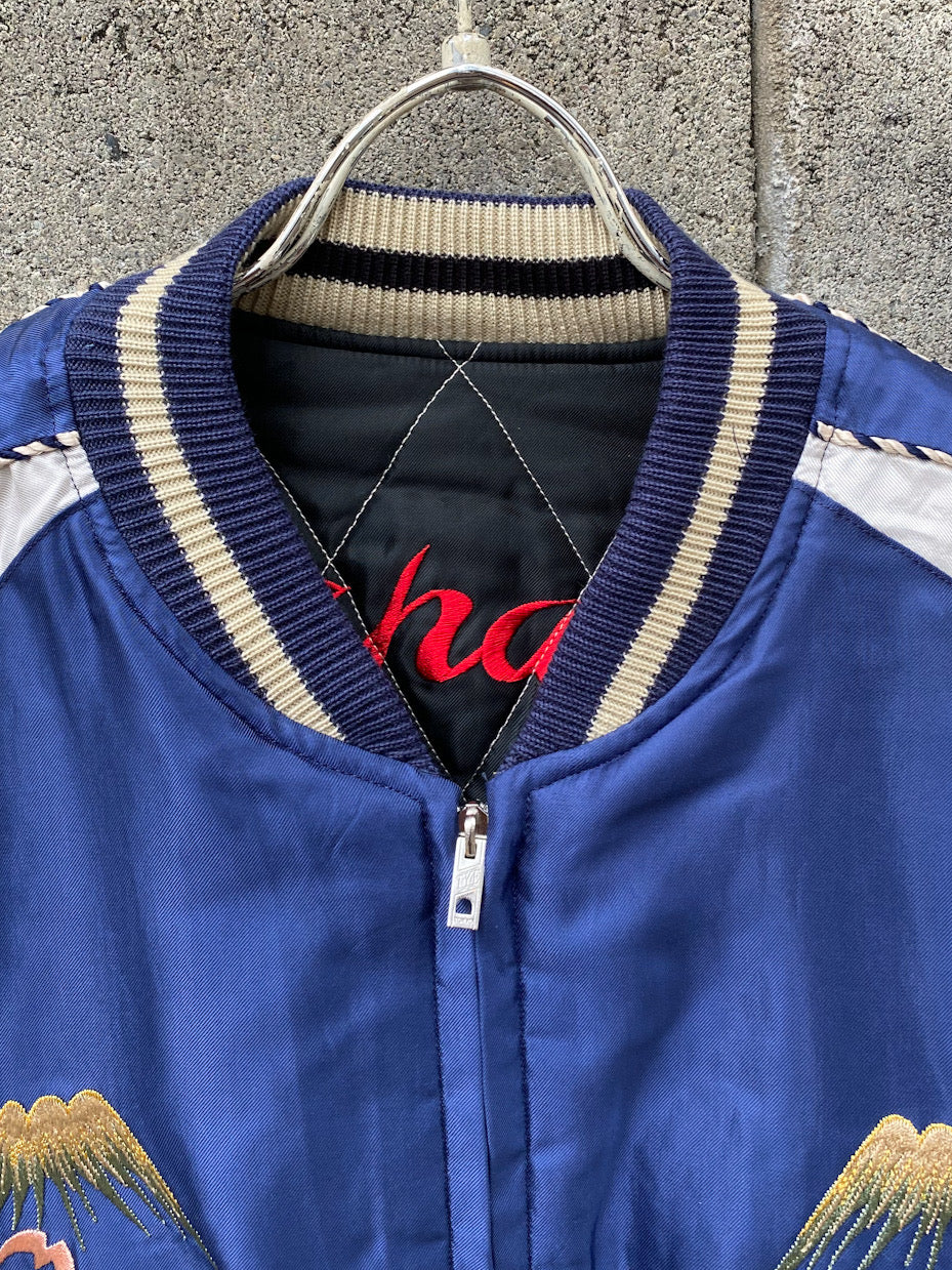 Mid 1950s Style Acetate Quilted Souvenir Jacket “RED TIGER” × “JAPAN MAP”