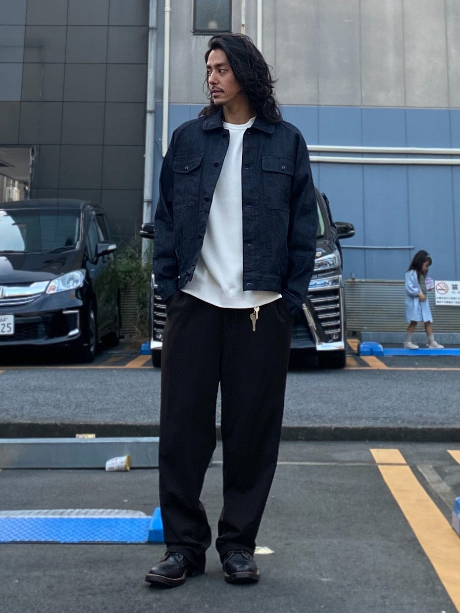 備後 10.5oz セルヴィッチ 青耳ストレッチデニム トラッカージャケット