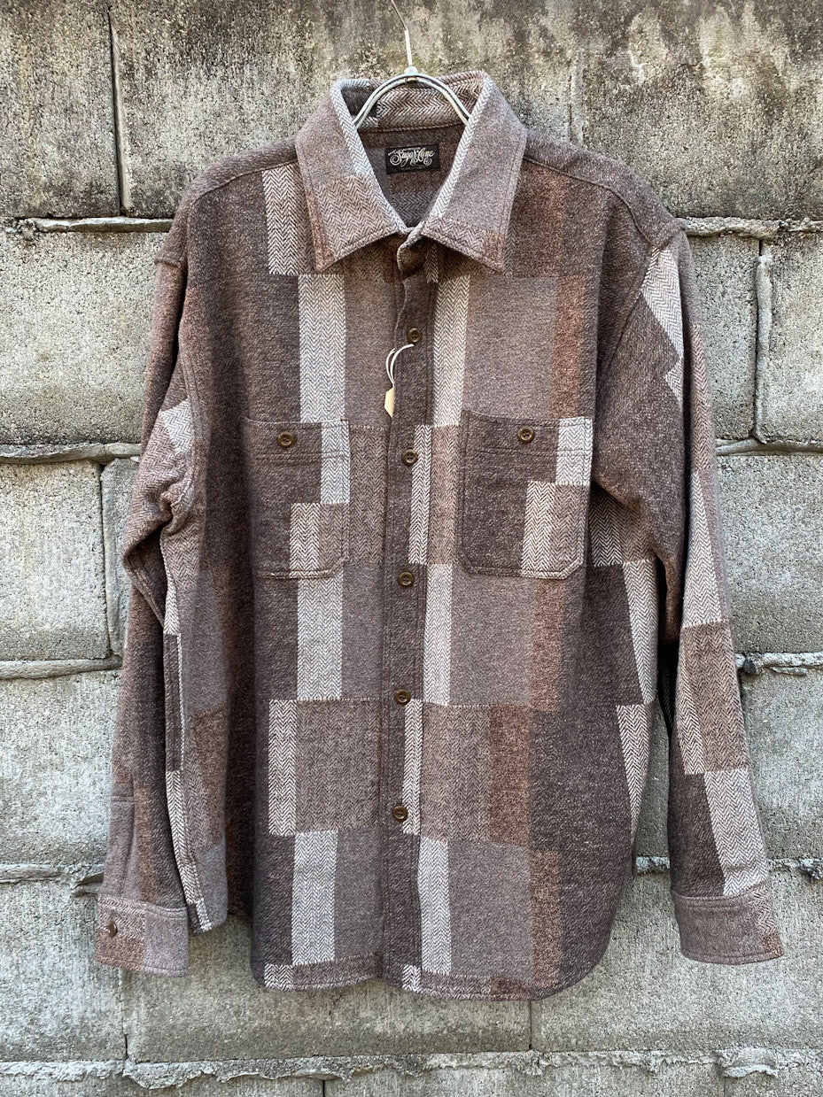 GRADATION PATCH WORK WORK SHIRT