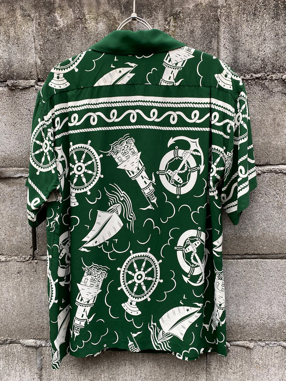 RAYON HAWAIIAN SHIRT "ALL ABOARD"
