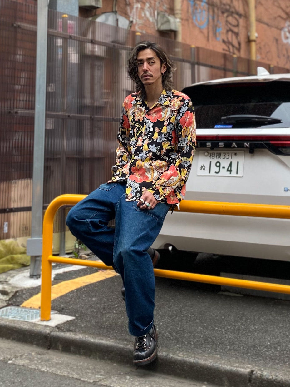 RAYON HAWAIIAN SHIRT "LOVELY HULA HANDS"