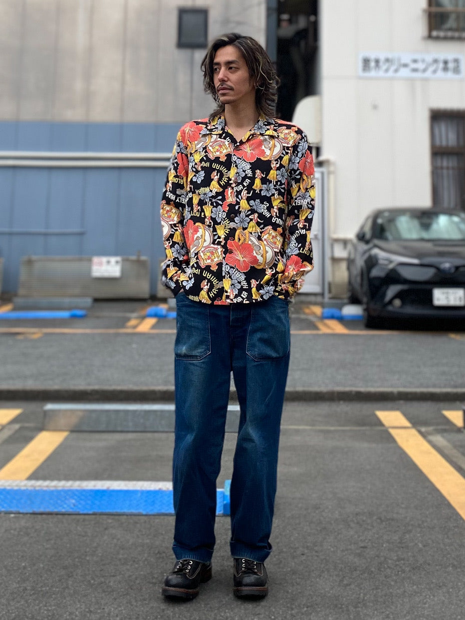 RAYON HAWAIIAN SHIRT "LOVELY HULA HANDS"
