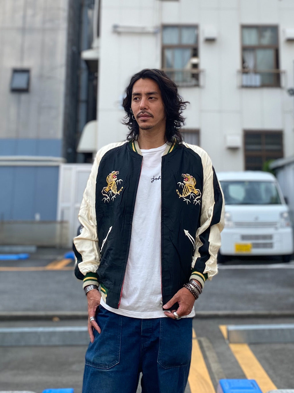 アセテート スカジャン ROARING TIGER×EAGLE