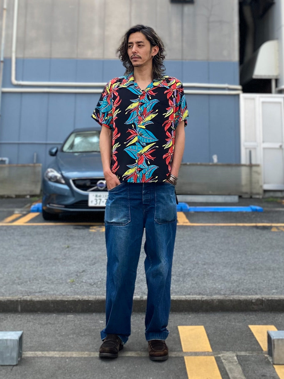 RAYON HAWAIIAN SHIRT
"BIRD OF PARADISE"