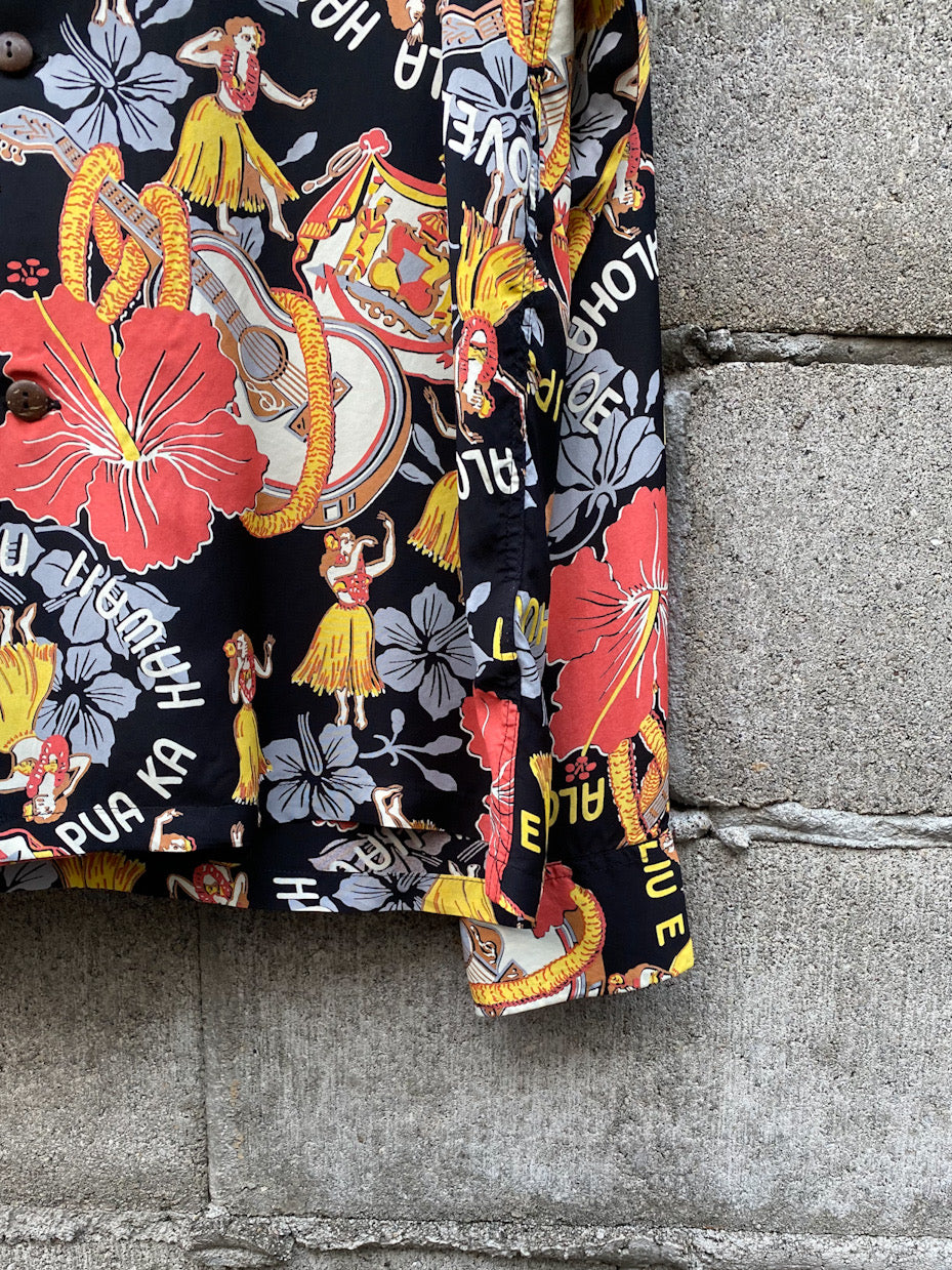 RAYON HAWAIIAN SHIRT "LOVELY HULA HANDS"