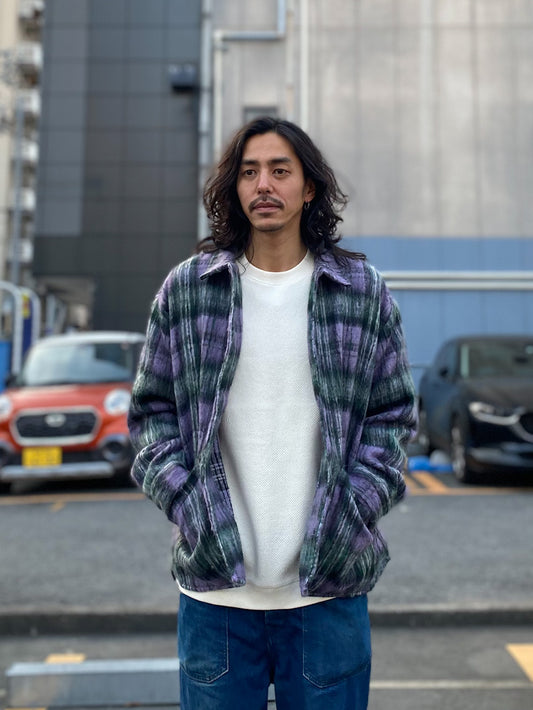 シャギーチェックルーズシャツブルゾン