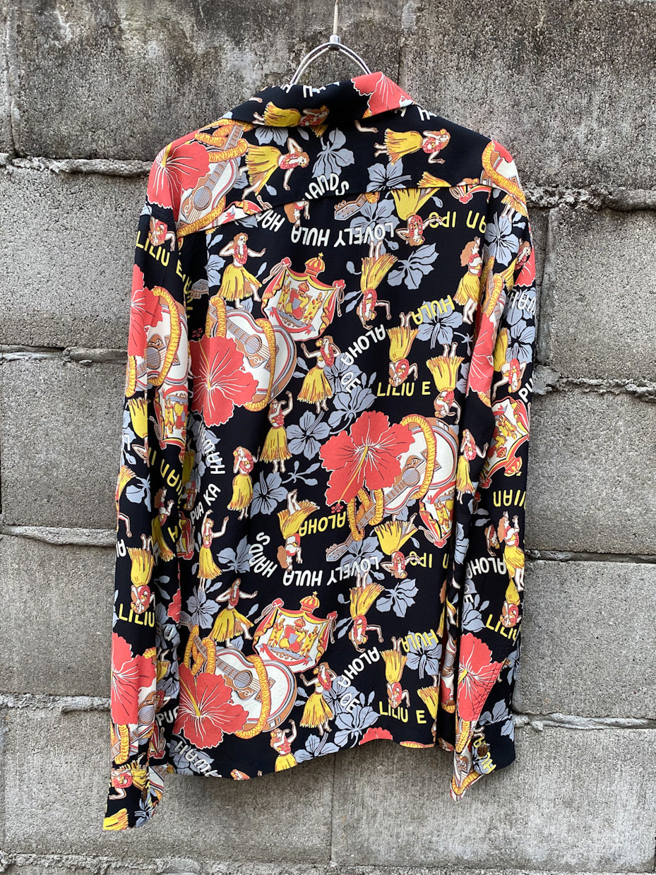RAYON HAWAIIAN SHIRT "LOVELY HULA HANDS"