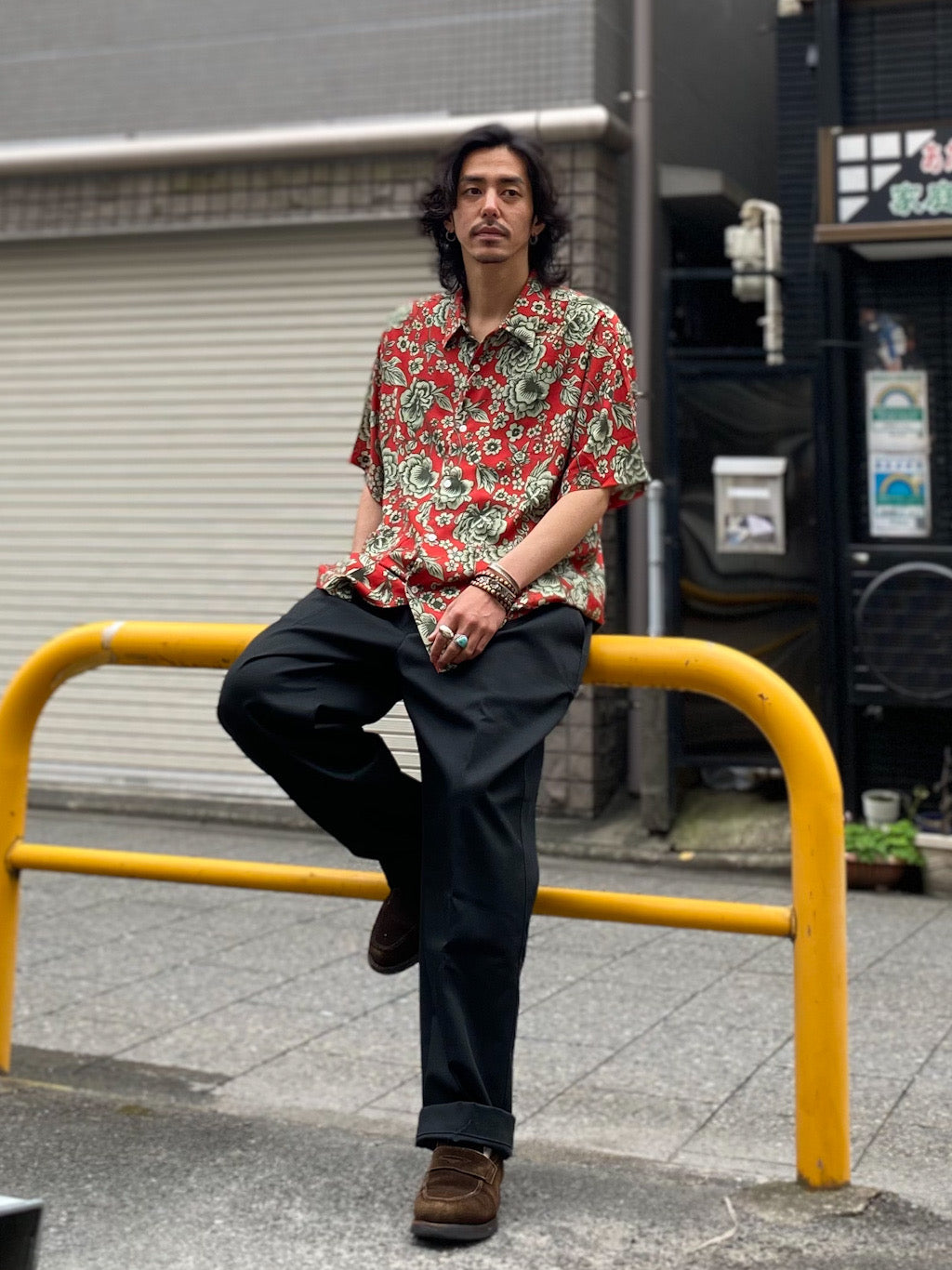 パターンレーヨンシャツ