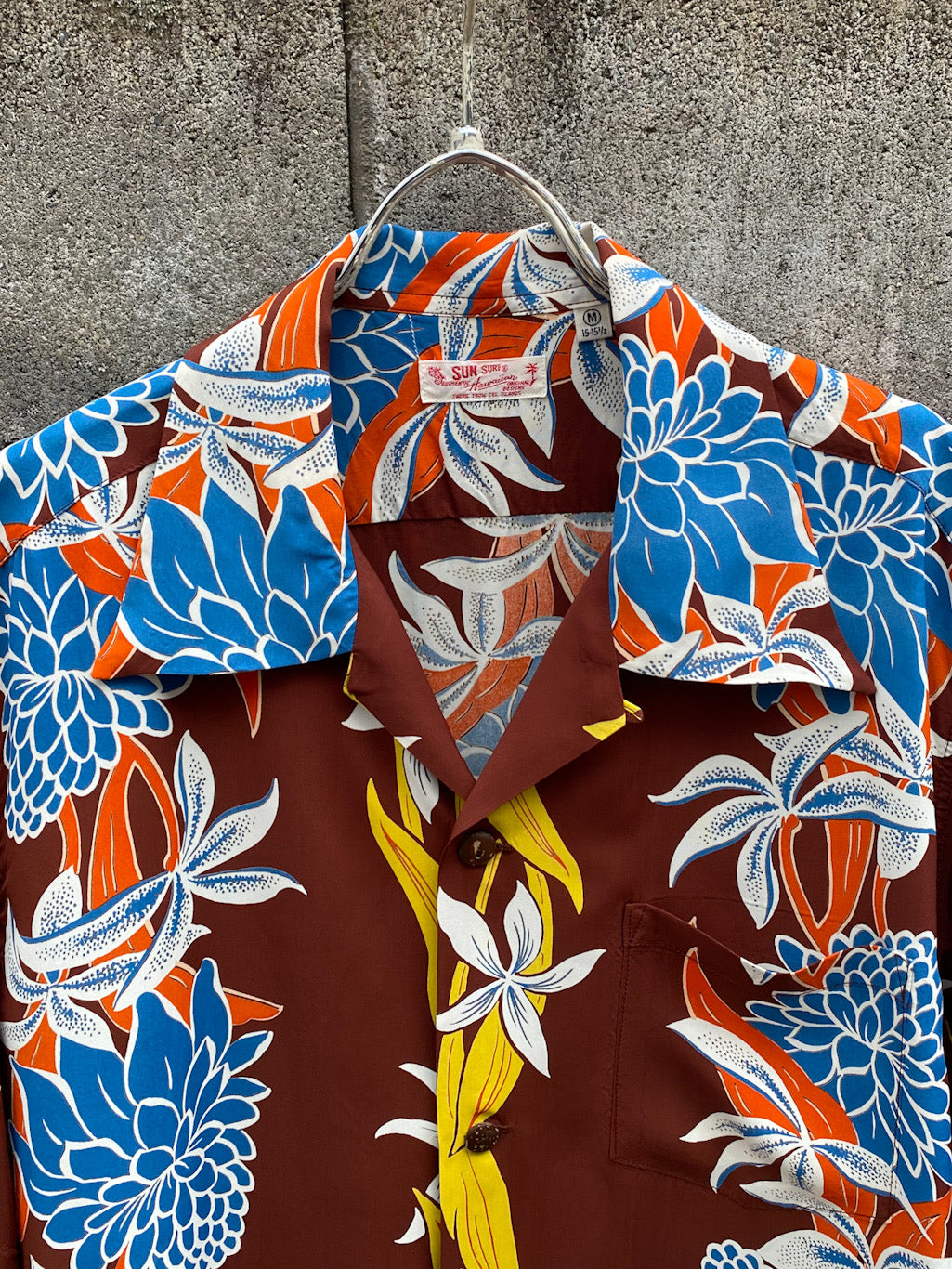 BLOOMS OF TORCH FLOWER” S/S RAYON HAWAIIAN SHIRT