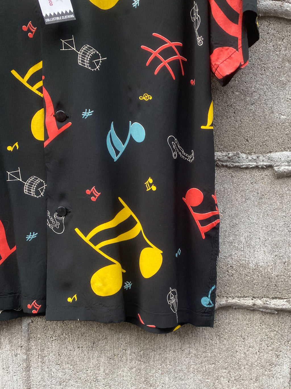 HIGH DENSITY RAYON S/S OPEN SHIRT - ROCKIN' NOTES -