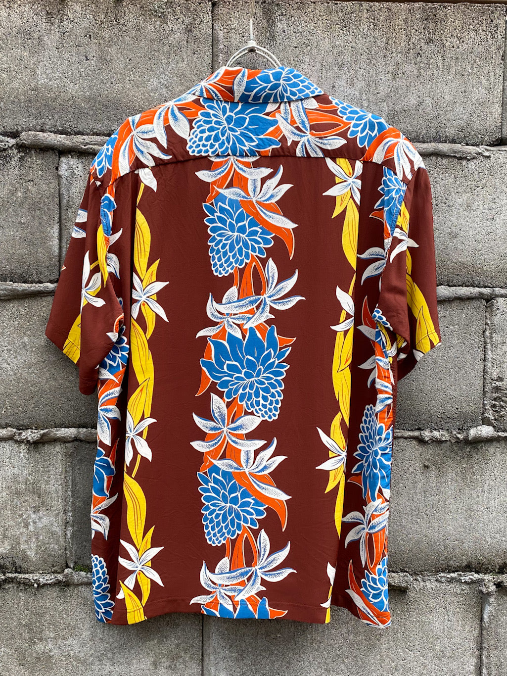 BLOOMS OF TORCH FLOWER” S/S RAYON HAWAIIAN SHIRT