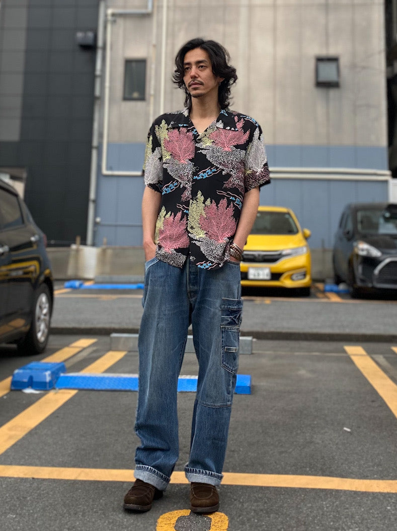 S/S RAYON HAWAIIAN SHIRT“SEAFAN”