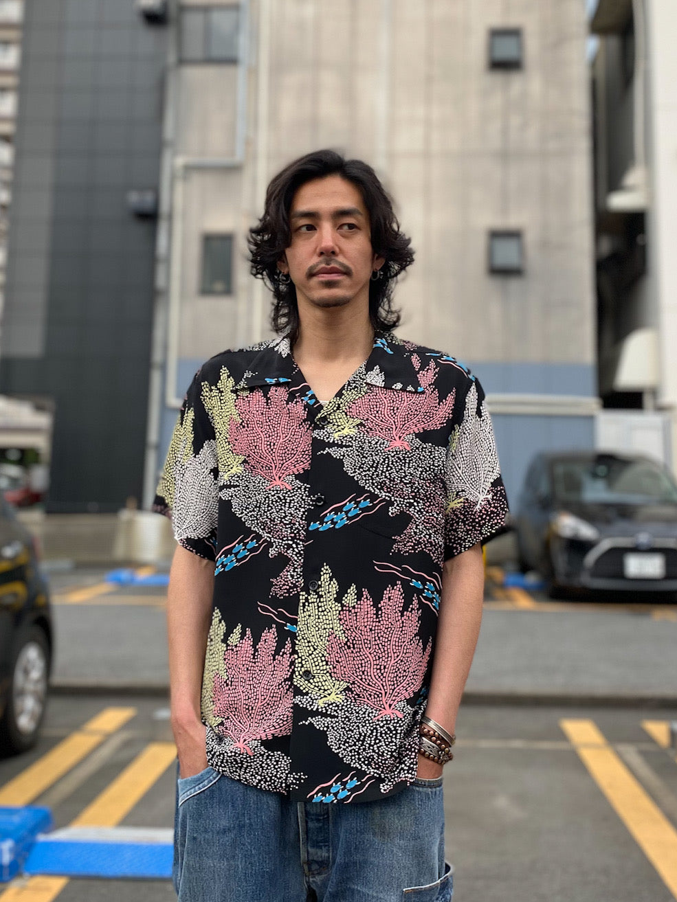 S/S RAYON HAWAIIAN SHIRT“SEAFAN”