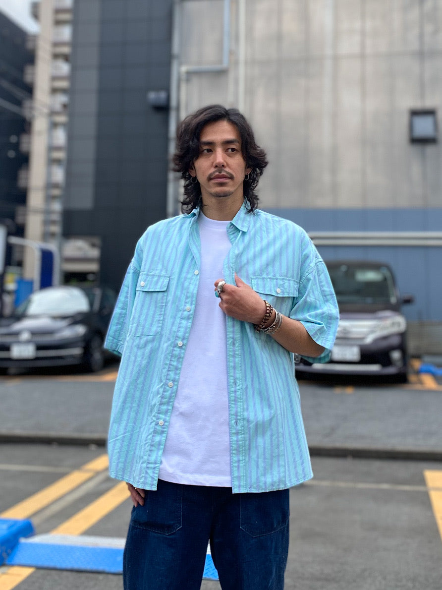 ストライプショートスリーブワークシャツ
