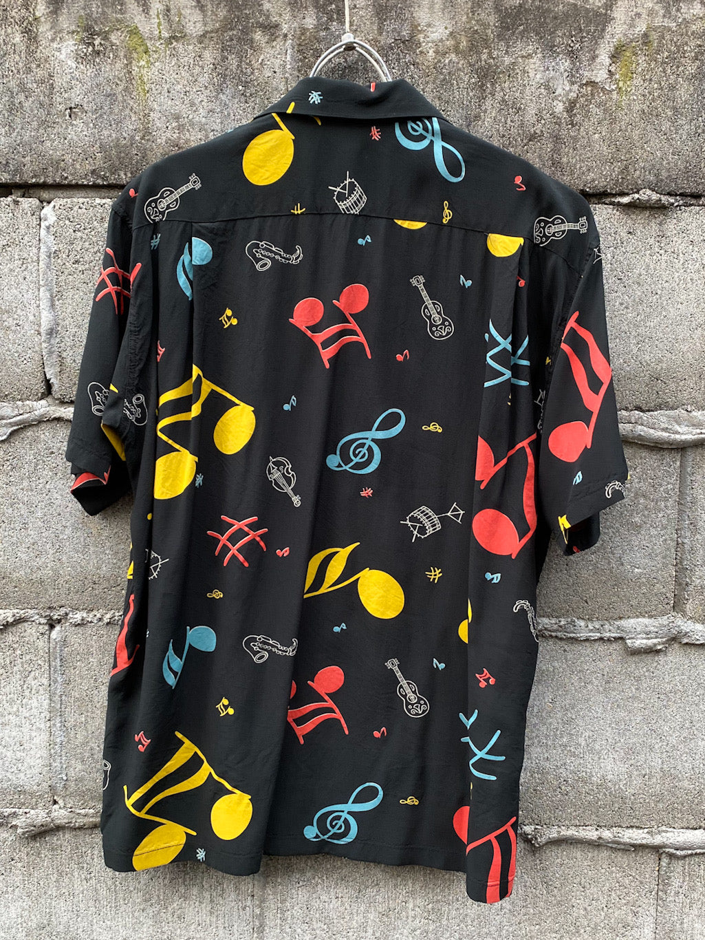 HIGH DENSITY RAYON S/S OPEN SHIRT - ROCKIN' NOTES -