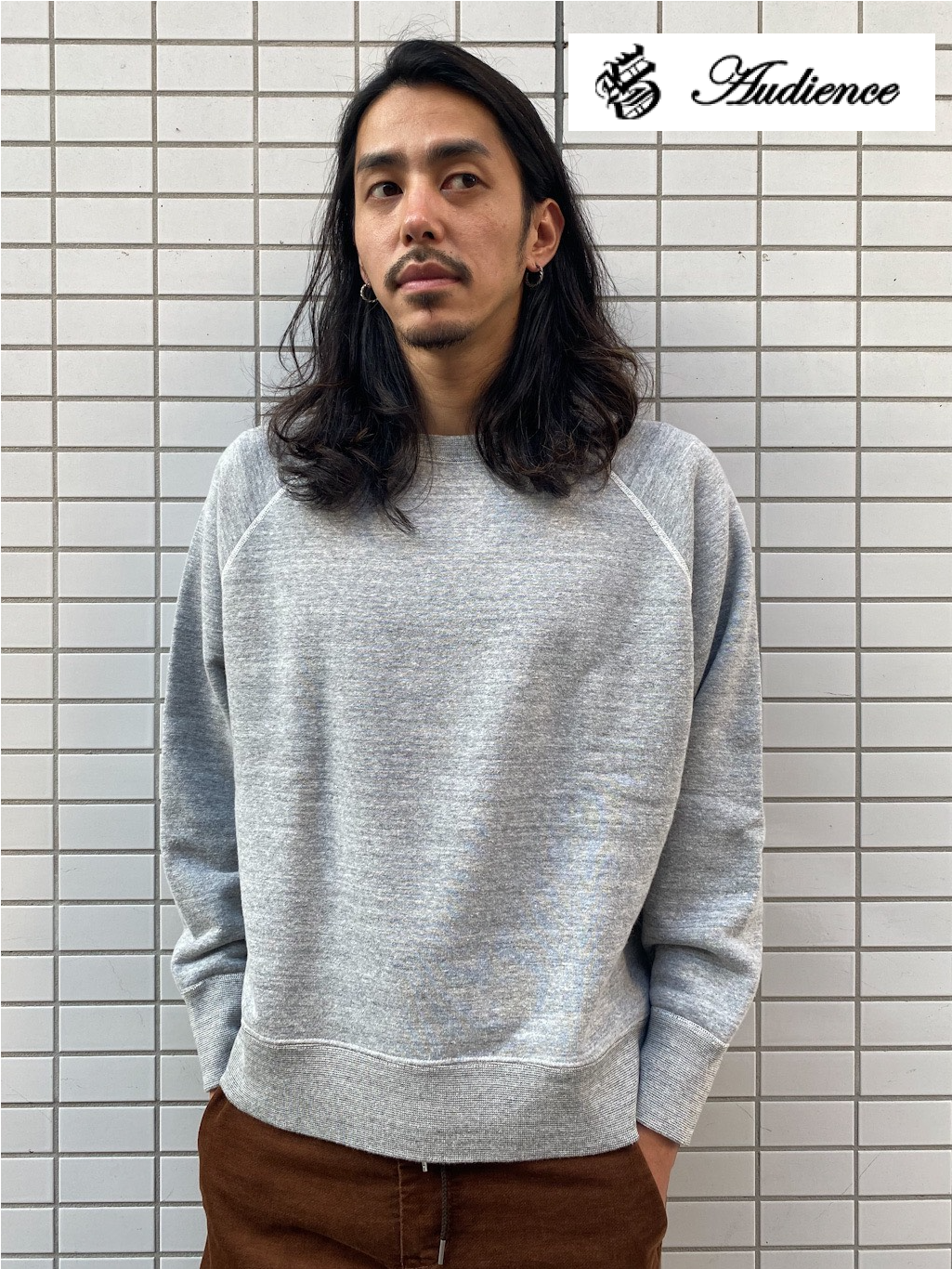 ラグランスウェット Audience オーディエンス 19 7吊編裏毛 ラグラン