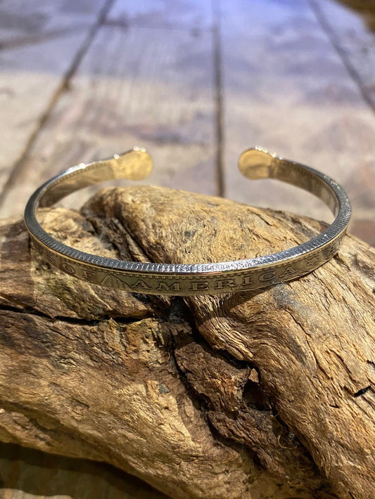 Morgan Dollar Bangle Slim / TURQUOISE & MINI CONCHA