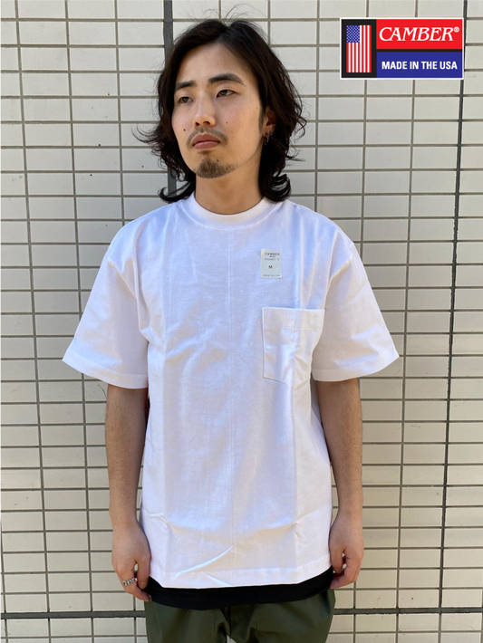 8oz.マックスウェイトポケットTシャツ white