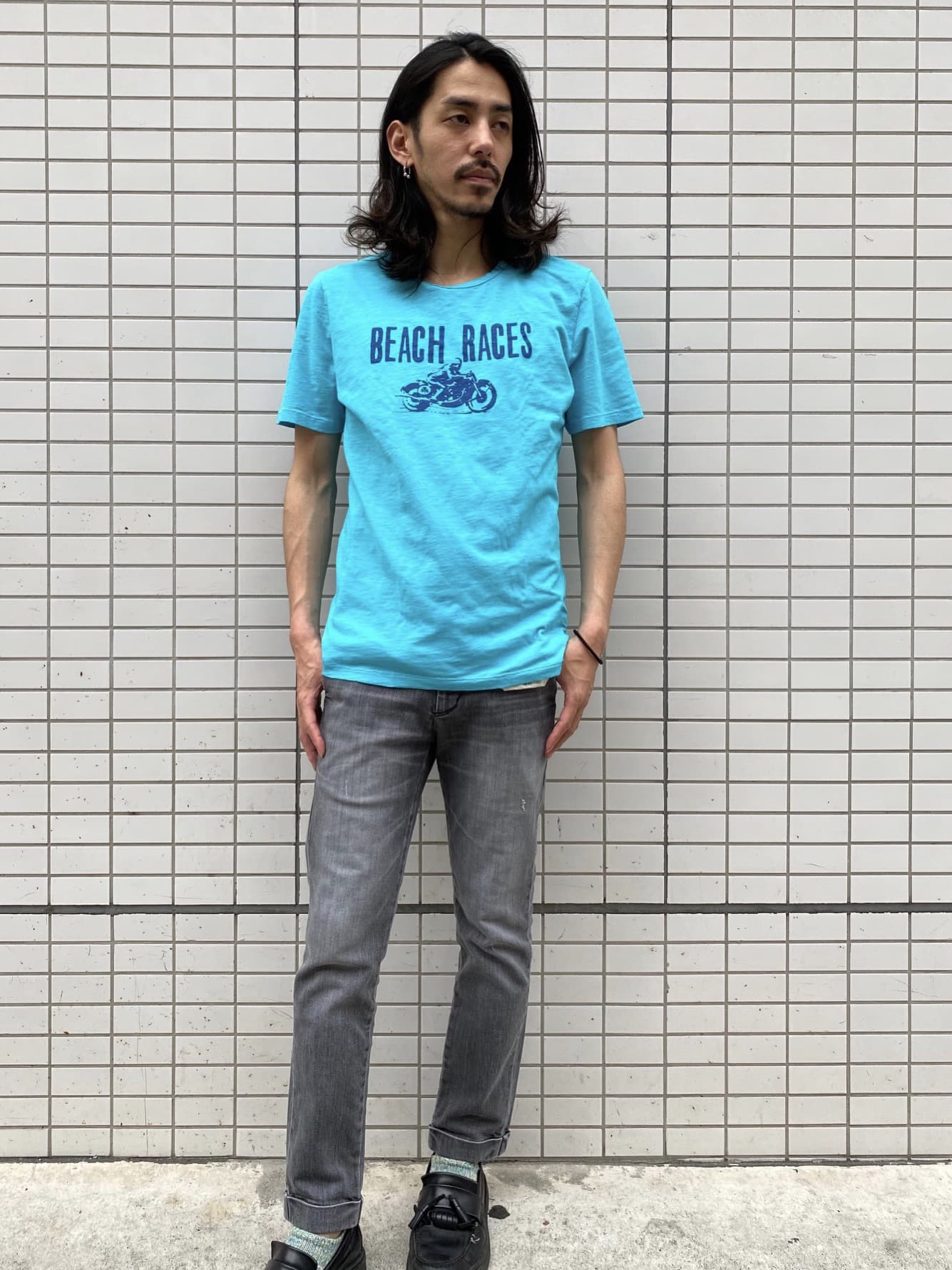 S/S PRINT TEE - BEACH RACES -