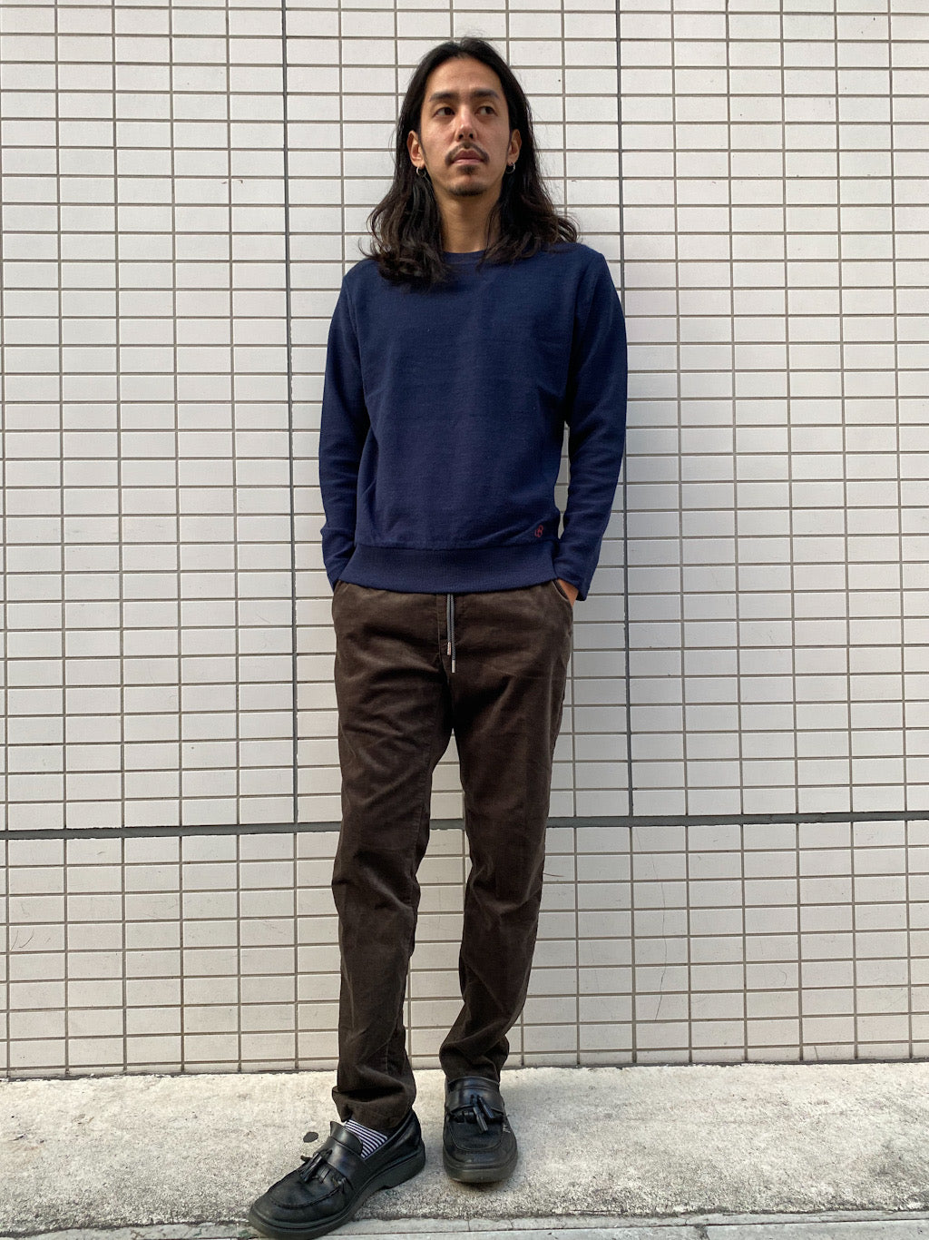 パイルロングスリーブTシャツ Navy
