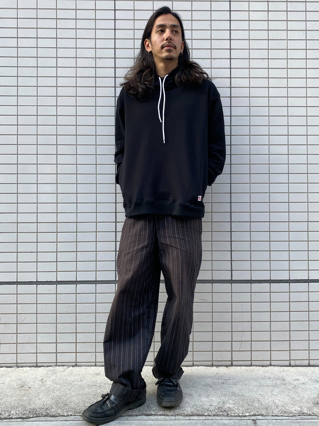 USコットンプルオーバーフーディ Black