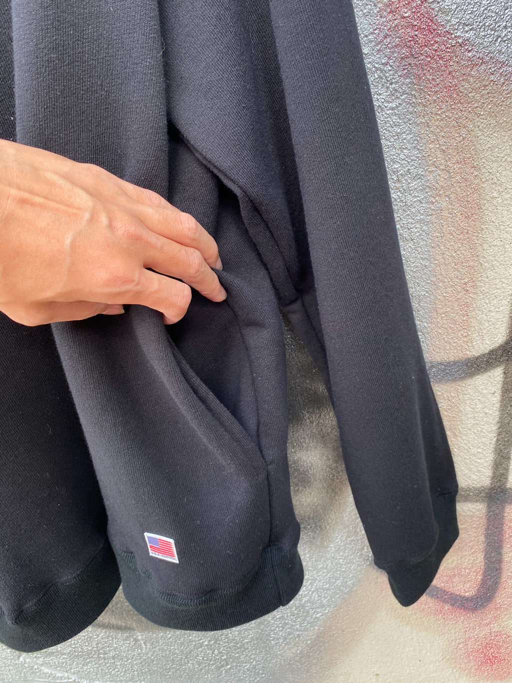 USコットンプルオーバーフーディ Black