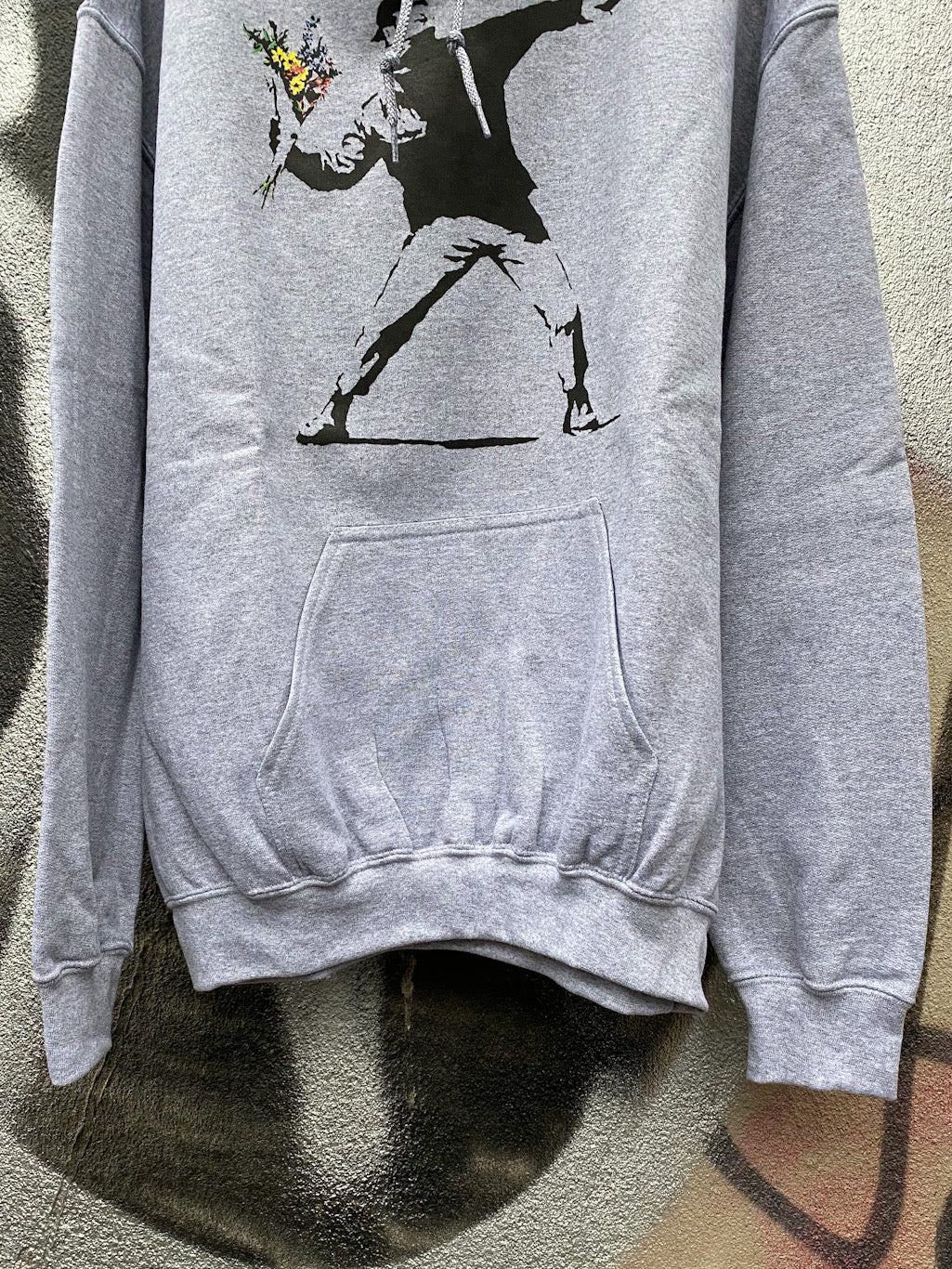 バンクシープリントパーカー
