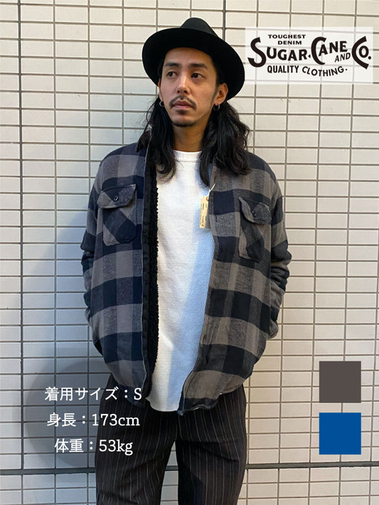 ツイルチェックC.P.O ボアシャツジャケット