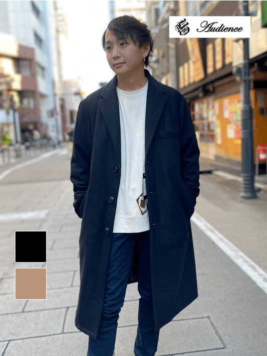 610gウールメルトン サーモライト中綿 オーバーサイズ チェスターコート