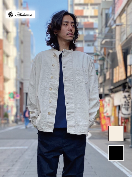 綿麻ビンテージソフトキャンバス ボクシーシェフコート